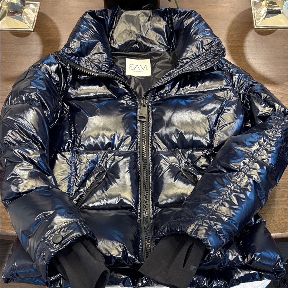 SAM Glossy Midnight Puffer Jacket